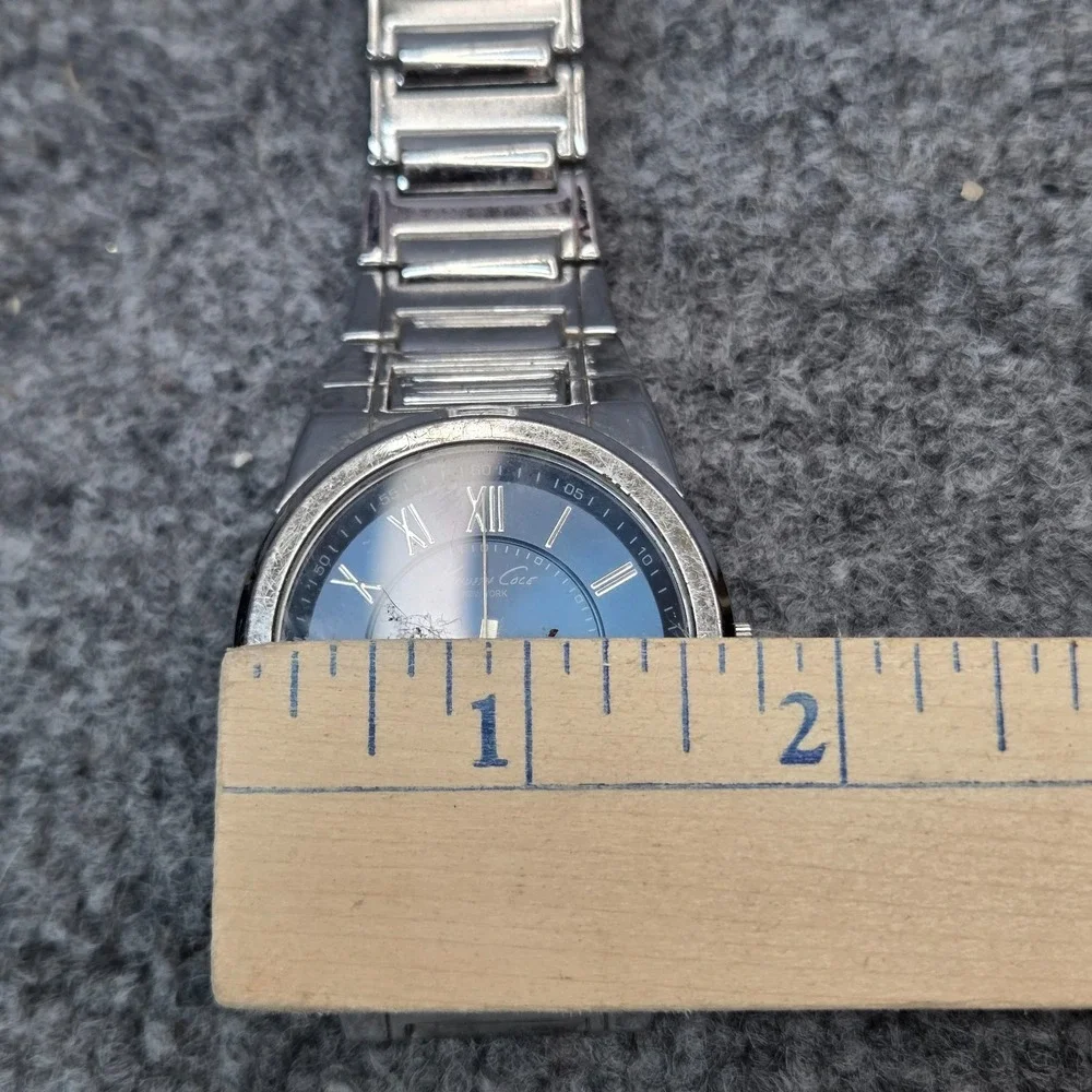 Kenneth Cole New York Silver and Blue Dress Watch‎ Mens Needs Battery